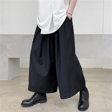 빅 사이즈 여름 금욕 와 이 드 플 리 츠 스피커 카 프 리 스 패션 일본 문예 다목 적 가랑이 바지