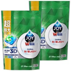 일본 JOY 조이 식기세척기 세제 젤 탭 포드 라임 54개입 2팩, 2개