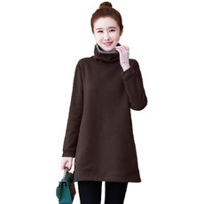 베러댓걸 A라인 루즈핏 기모 폴라 롱 티셔츠