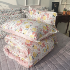 엘시 면 극세사 Q 차렵이불+베개 세트