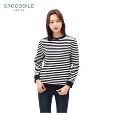 크로커다일레이디 직영_단도 스트라이프 레터링 티셔츠_CLCWTS104