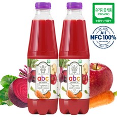 유기농 100% ABC쥬스 NFC 착즙 원액 1000ml 사과 비트 당근 주스, ABC쥬스 1000ml x 2병