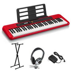 CASIO CT-S200 RD 스탠드 헤드폰 세트 61 건반 Casiotone 키보드 전자 피아노