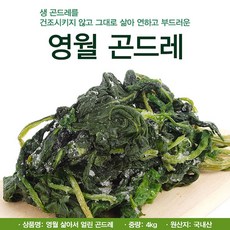 삶아서 얼린 곤드레나물 4kg1팩 삶은 냉동 반찬 곤드레밥 곤드레 국산, 1개