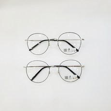 동그리안경 오버사이즈 안경테 블랙실버 alius 0256 56