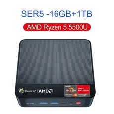 휴대용 게임기 Beelink 미니 PC 게임용 SER5 AMD Ryzen 7 5800H SER6 Pro 6800H 7735HS Win 11 DDR4 NVME SSD 5500U 56, 14.5500U 16G1T - UK, 1개