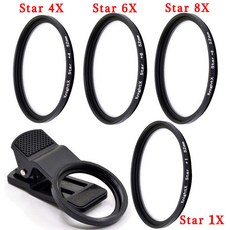 KnightX 휴대폰 카메라 매크로 CPL 스타 가변 ND 필터 모든 스마트 폰 37mm 49mm 52mm 55mm 58mm 콜스, 1개, Star 1X 4X 6X 8X Set