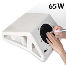 네일흡진기 고출력 먼지 흡입기 집진기 강력한 진공 청소기 살롱 재사용 가능한 필터 속도 조절 가능 매니큐어 도구 65W, 858-맥스 화이트 EU, 1개