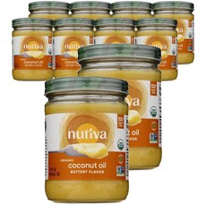 누티바 코코넛 오일 버터 향 Coconut Oil Butter Flavor, 414ml, 10개