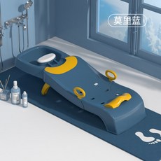 유아용 어린이 접이식 휴대용 가정용 샴푸의자 침대의자, 럭셔리블루