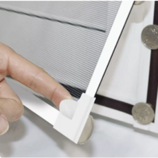 kfic 현관 방충망 마그네틱 스텔스 모기 방충망 창문 셀프 접착식 벨크로 자석 샌드커튼 5p, 화이트 망사, 흰색 테두리