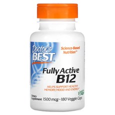 완전 활성 B12 1 500mcg 베지 캡슐 180정 Doctor's Best, 1개