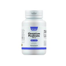 dsxtrade Teresa 테레사는 크롬 피콜린 200mcg 인슐린 보조 인자 100개 캡슐 보충합니다, 100정, 1개