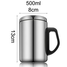 뚜껑이 보온 컵 커피 우유 차 사무실 물 머그잔 여행 캠핑 물컵, 2. 500ML