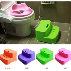 유아 어린이 화장실 욕실 2단발판 디딤대, 미끄럼 방지 2단 유아디딤대(퍼플)