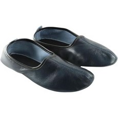 Akdam Women's Indoor Leather Slippers Dark Blue Traditional Babouche House Shoes Barefoot Moccasin T