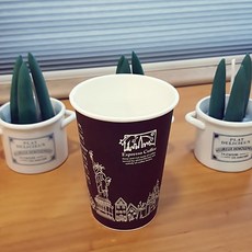 커피데이 테이크아웃컵 13온스 인쇄종이컵(뉴욕블랙) 500개 390ml 종이컵, 1box