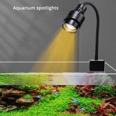 수조 수족관용 LED 조명 거북이 조명 소형 클립 초점 조절 가능 스포트라이트 수생 램프, 9w yellow white, CHINA_CN 플러그, 1개