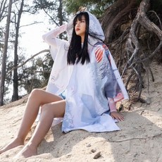 Nu June 건조 극세사 판 타올 성 남녀공 핑 치 잠수복 교체 목욕 로브, [01] 아이보리, 1개
