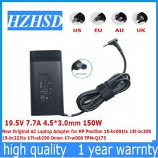 [해외] 19.5 V 7.7A 4.5*3.0MM 150 W HP 파빌리온 15BC1TX 15TBC2 15BC223TX 17TAB2 TPNQ173 용 새 원본 AC 노트북 어댑터, 상세내용표시