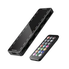 PC CASE 팬 허브 컨트롤러 원격 10 Port Argb & PWM 동기화 데스크탑 용 SATAS 전원 인터페이스, 검은색