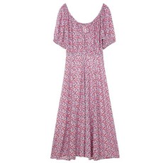 아떼바네사브루노 여성용 플라워 패턴 반팔 롱 원피스 VLDR2B303