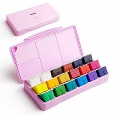 XSG Gouache Paint Set 젤리 과슈 물감 히미과슈 세트 18색 젤리 컵 30ml 핑크 케이스
