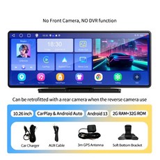 디지털센터미러 FM 블루투스 캠 2G 무선 안드로이드 DVR 백미러 녹화 GPS 인치 카플레이 26 AUX 대시 10 비디오 및 13 32G 자동차, EC6, 128G