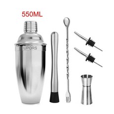 바텐더용 스테스 칵테일 셰이커 믹서 와인 마티니 보스턴 음료, 1.550ML-6pcs, 1개