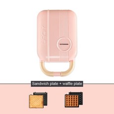 와플기계 샌드위치 팬 메이커 전기 와플 토스터기 베이커 아침 식사 기계 타, 20.pink with 2 plates UK