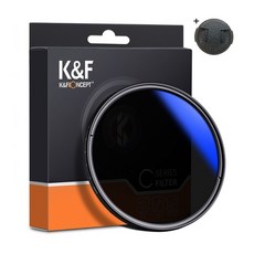 K&F Concept 55mm ND2-400 가변 HMC ND 필터 (캡포함) Japan AGC Glass Blue-Coated Fader ND2-ND400 Filter +Cap, 55mm ND2-400 + 58mm 필터캡, 1개
