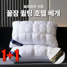 [1+1] 실제 호텔에 납품되는 정품 down quilt 베개 눕자마자 잠드는 꿀잠 베개, 2개