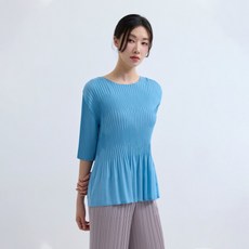 [플리츠미] 웨이브 플로우 플리츠 티셔츠_EPTSM325006