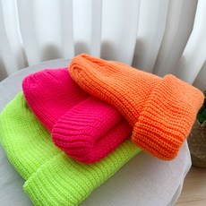 이코마켓 형광 여자 남자 숏비니 롱비니 와치캡 스키장 가을 겨울 니트 골지 비니 모자