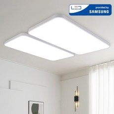 LED 국산 초슬림 거실등 120W 삼성칩 조명 플리커프리 주광색, 화이트 화이트
