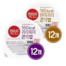 햇반 귀리흑미곤약밥 *6개 + 현미귀리곤약밥*6개, 2세트