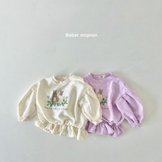 바바미뇽 버니프릴맨투맨 아동 유아 여아 여자아이 어린이 봄 티셔츠