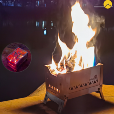 304 스텐 접이식 이중연소화로대 캠핑 2차 연소 화롯대 숯불 그릴, 스테인리스스틸