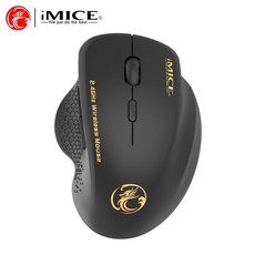 IMICE G6 무선 게이밍 마우스 3단 DPI 스마트 절전 6버튼 노트북과 데스크톱에 적용, 싱글모드 블랙