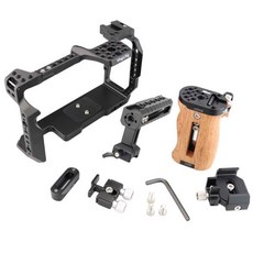 MAGICRIG-BMPCC 6K Pro G2 케이지 키트 원목 사이드 핸들 포함 T5 T7 SSD 마운트 HDMI 케이블 클램프