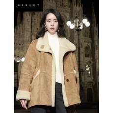 시슬리 하이넥 스웨이드 무스탕 SALEC2461