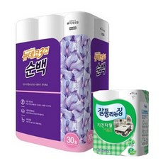 미래생활 잘풀리는집 두루마리 화장지 키친타올 2롤 세트, 뉴데코3겹순백25m30롤+키친타올110매2롤