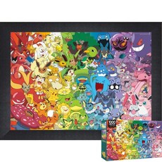 퍼즐피플 포켓몬스터 직소퍼즐 시리즈, 퍼즐유액 포함, 컬러풀 포켓몬 1000P 액자포함(블랙), 1000p
