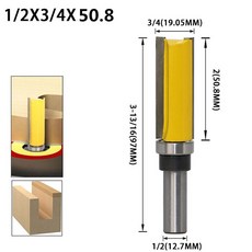 생크 템플릿 트림 힌지 모티징 라우터 비트 베어링 스트레이트 엔드 밀 트리머 플러시 목재 청소 12mm 12.7mm, 1개입, 1개, 2) NO 2