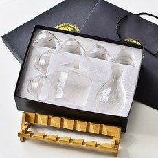 사케잔 심플 식 술잔 집들이 술병 사케세트 소주 이자카야 접시 주전자 막걸리 온주기, 고급선물세트 프놈펜 1포트 1항아리 6컵+품잔걸이, 1개