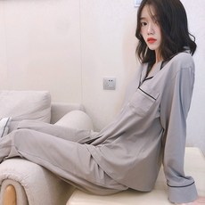 커플 잠옷 파자마 세트 무인 질좋은 수면 양품 일본인 커플 잠옷 여성 봄과 남성 11