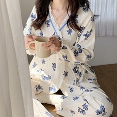 임산부 잠옷 임부잠옷 수유잠옷 임산부잠옷 수유복 홈웨어 6535 면 출산 간호 세트