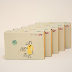 다시1369 스트링 티파우치 티필터 90개 II 손잡이가 있어 꺼내기가 쉬어요, 흰색, 5세트