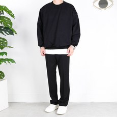 모룸 오버핏 속기모 나일론 남자 무지 맨투맨 3컬러