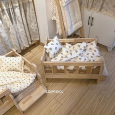 고양이 강아지 침대 samao 반려동물 작은 우드 개집 원목 중소형 전용, 옵션24, M68x48x42cm, 1개